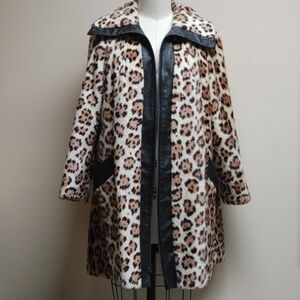 Faux Animal Print Swing Coat Size M